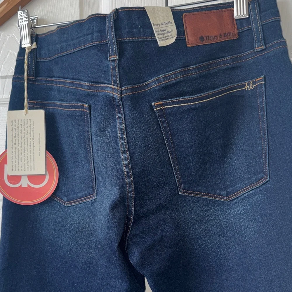NWT Henry & Belle Dark Blue Super Skinny Ankle Jeans - Picture 4 of 5
